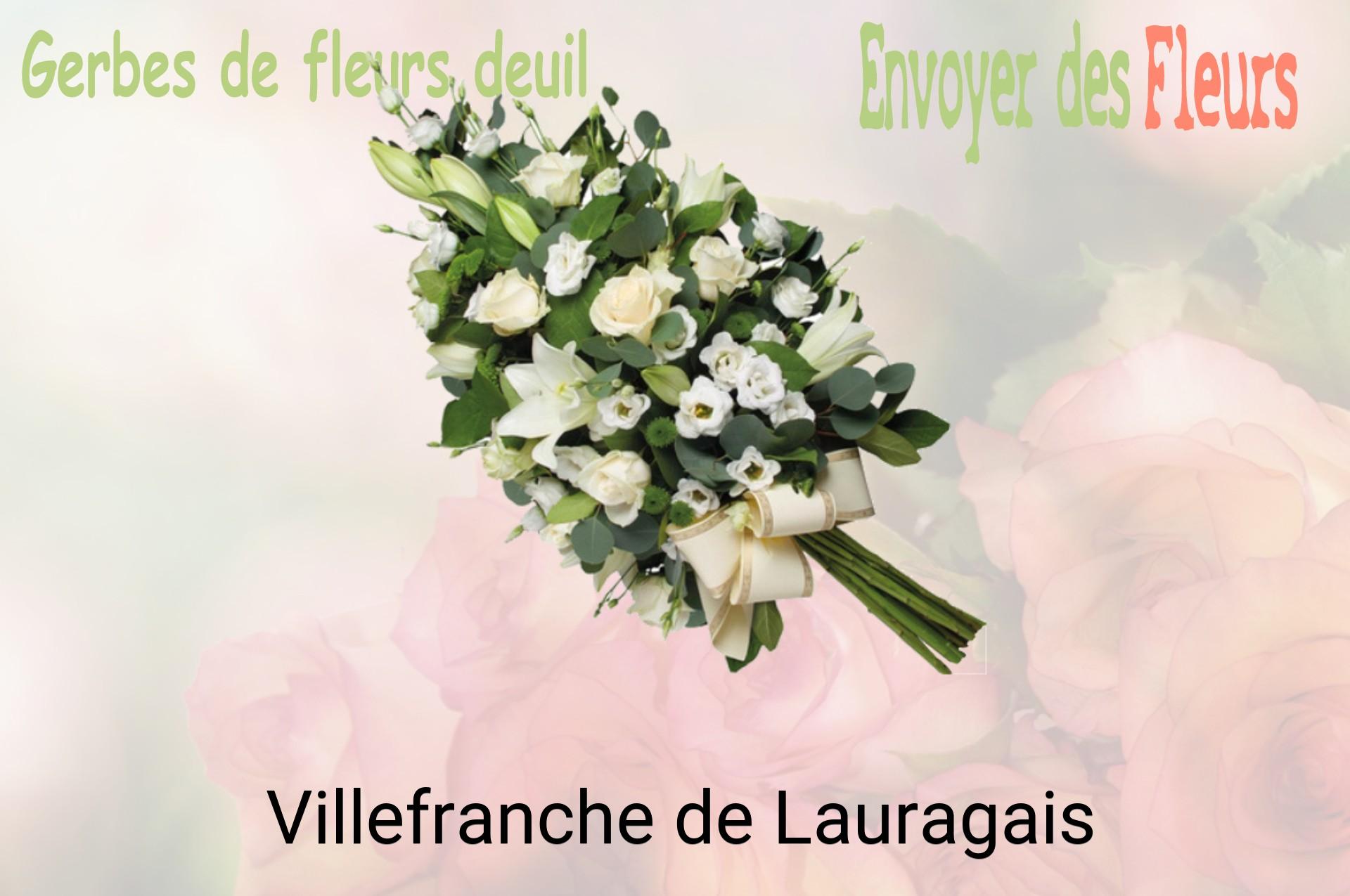 Gerbe de fleurs de deuil livrée à Villefranche-de-Lauragais
